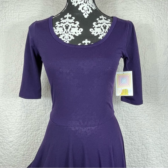 🔥NWT Lularoe Nicole Fit Purple Flare Skirt Stretch Women’s Size XS - Picture 4 of 14